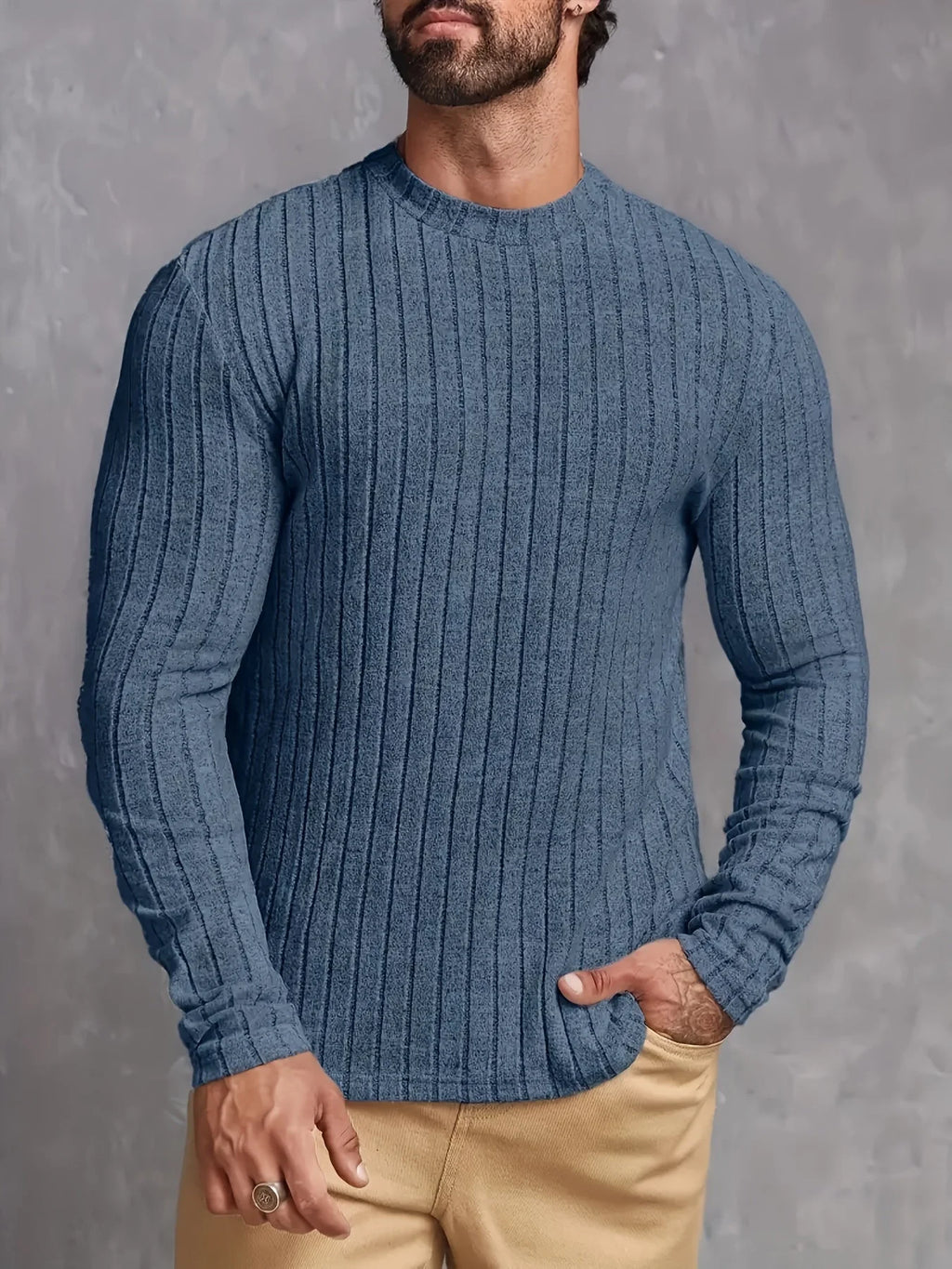 Men's Ribbed Mock Neck Sweater – Mock Neck Detail