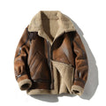 Men's Suede Aviator Jacket in Brown