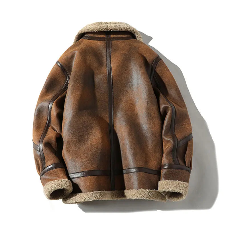 Men's Suede Aviator Jacket – Collar Detail
