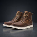 Men's Moc Toe Work Boots in Dark Brown