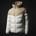 Men's Hooded Color-Block Puffer in White