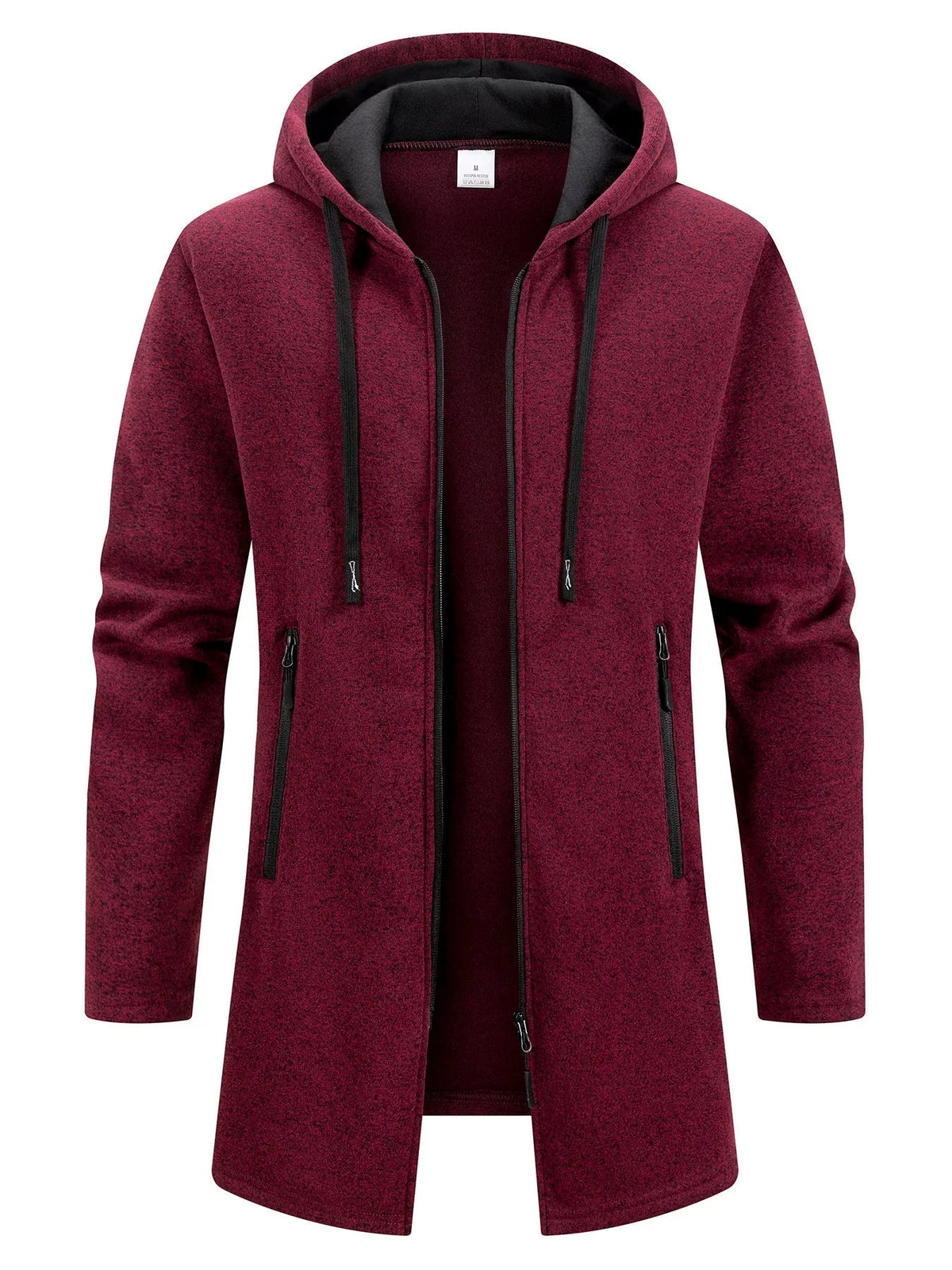 Men's Hooded Longline Knit Coat – Worn View