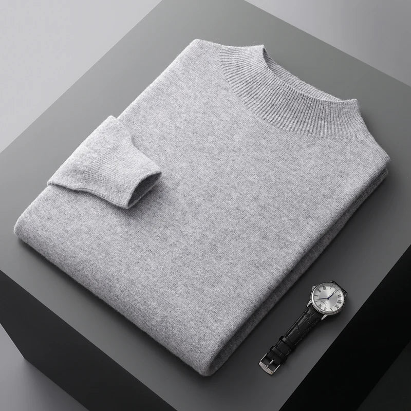 Men's Cashmere Mock Neck Sweater – Fabric Detail