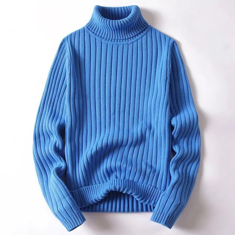 Men's Ribbed Turtleneck Sweater in Green