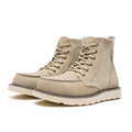 Men's Moc Toe Leather Work Boots in Beige