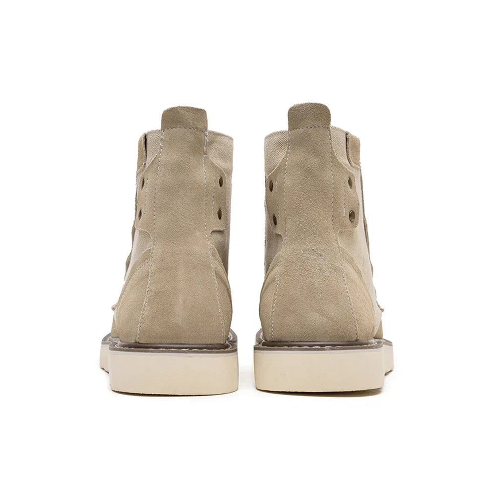 Men's Moc Toe Leather Work Boots in Brown