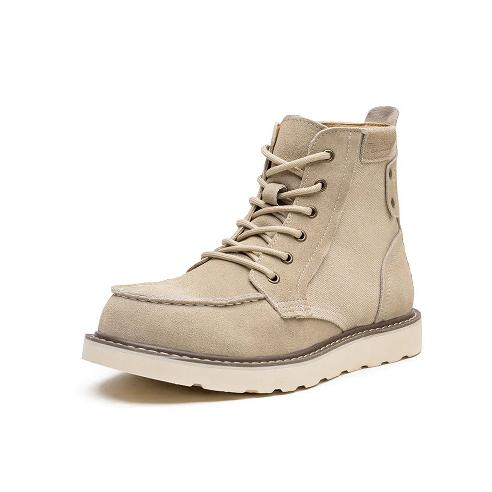 Men's Moc Toe Leather Work Boots – Toe Detail