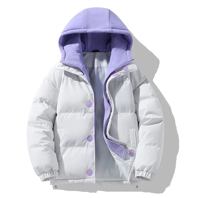 Oversized Hooded Puffer Jacket in White