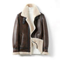 Men's Shearling Aviator Jacket in Espresso Brown