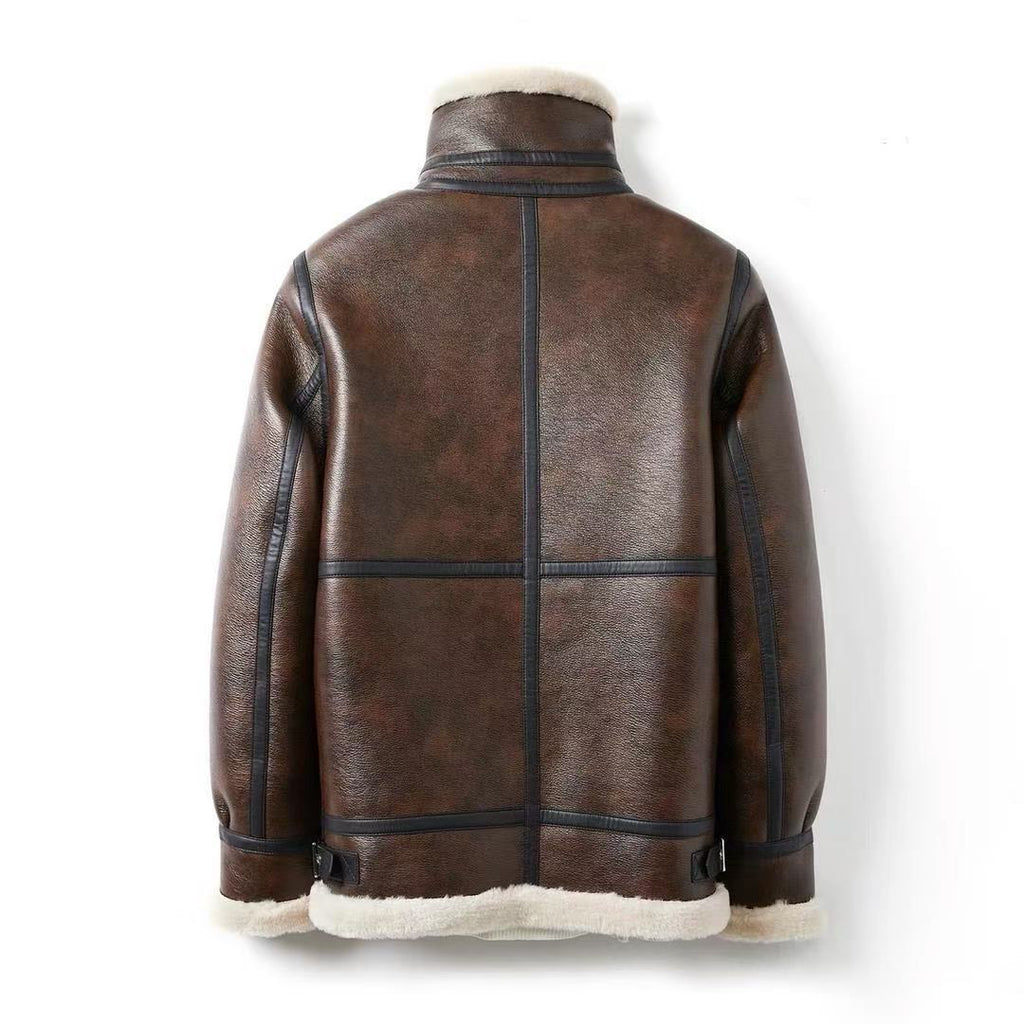 Men's Shearling Aviator Jacket – Lining Detail
