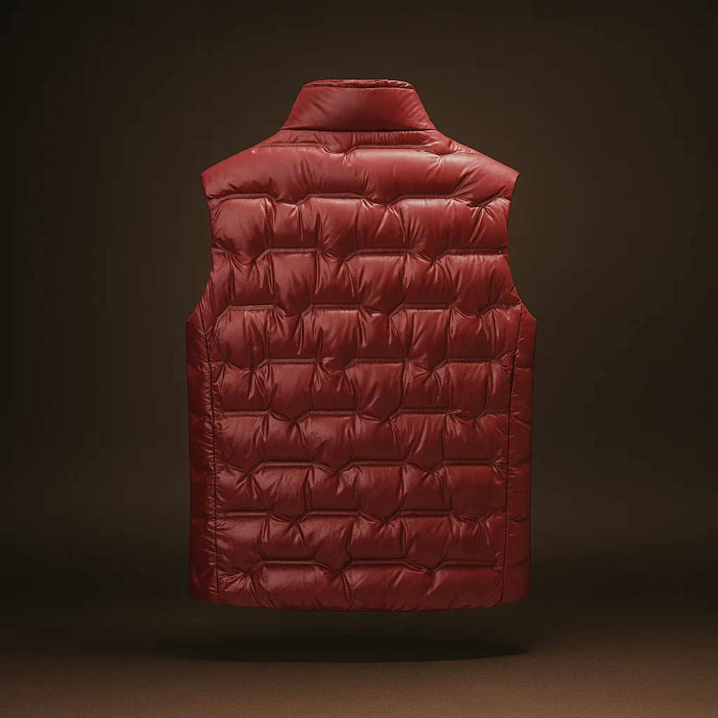 Men's Duck Down Puffer Vest – Detail View