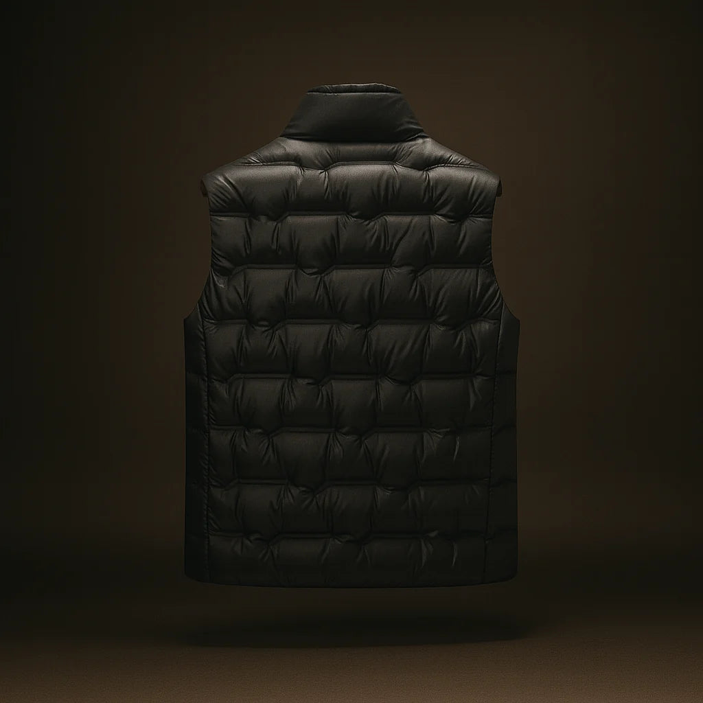 Men's Duck Down Puffer Vest – Detail View