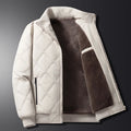 Men's Diamond-Quilted Jacket in Off White