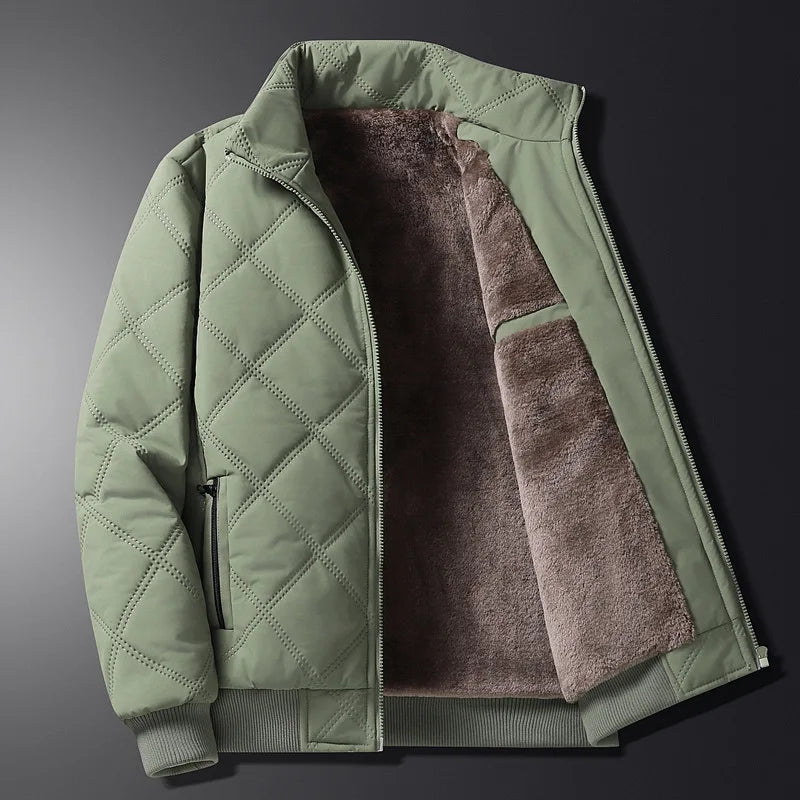 Men's Diamond-Quilted Jacket in Green