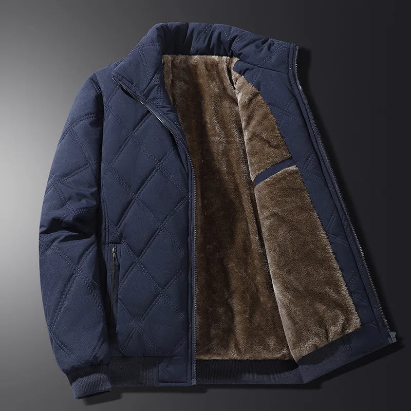 Men's Diamond-Quilted Jacket in Navy