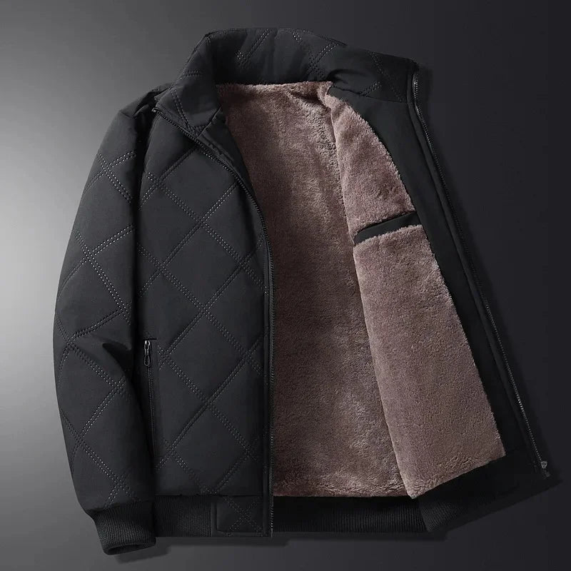 Men's Diamond-Quilted Jacket in Black