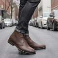 Men's Leather Chukka Boots in Dark Brown