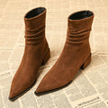 Women's Pointed-Toe Ankle Booties in Brown