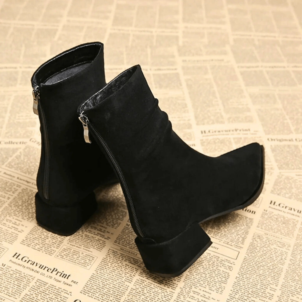 Women's Pointed-Toe Ankle Booties – Worn View