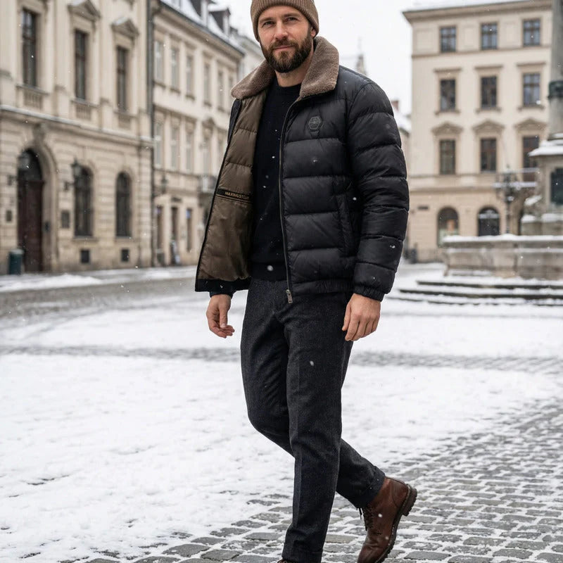 Men's Lightweight Down Jacket – Worn View