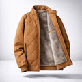Men's Sherpa-Lined Quilted Bomber in Classic Brown