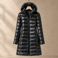 Women's Cashmere Down Puffer Jacket in Black