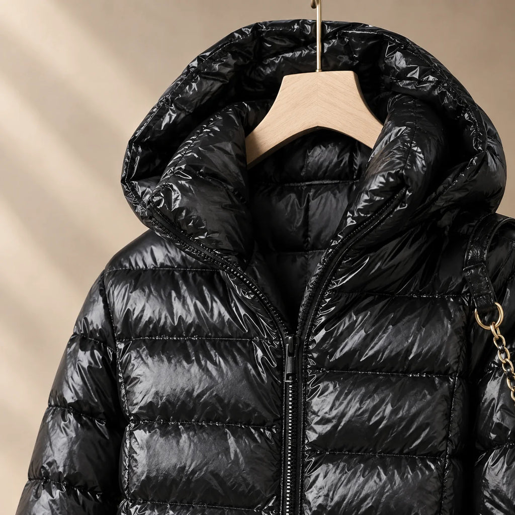 Women's Cashmere Down Puffer Jacket in Khaki