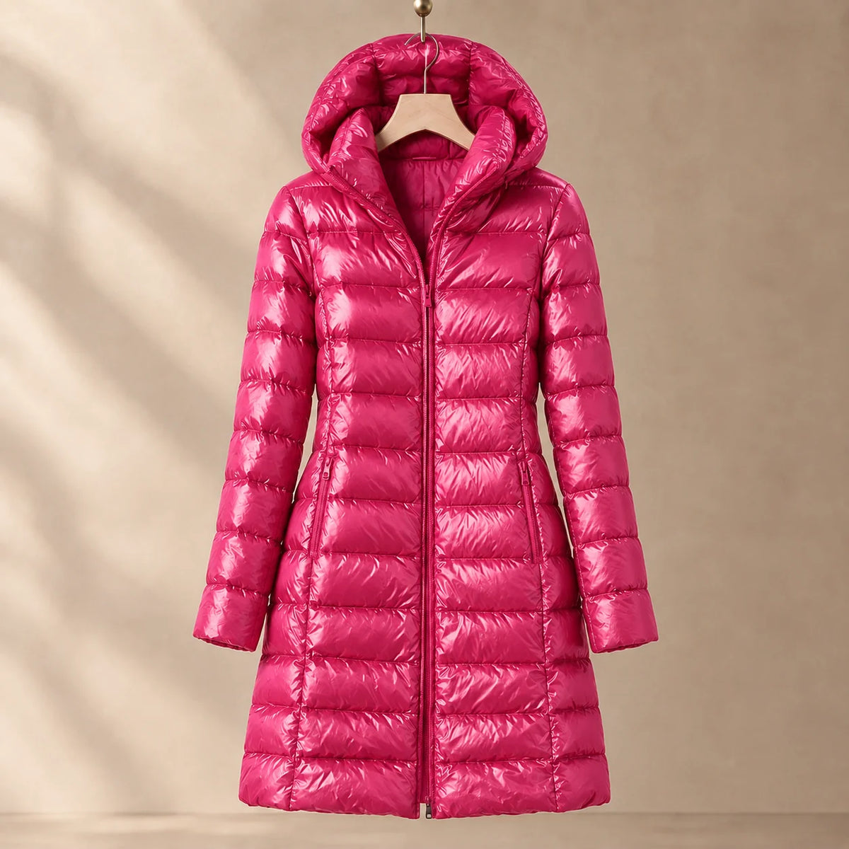Women's Cashmere Down Puffer Jacket in Pink