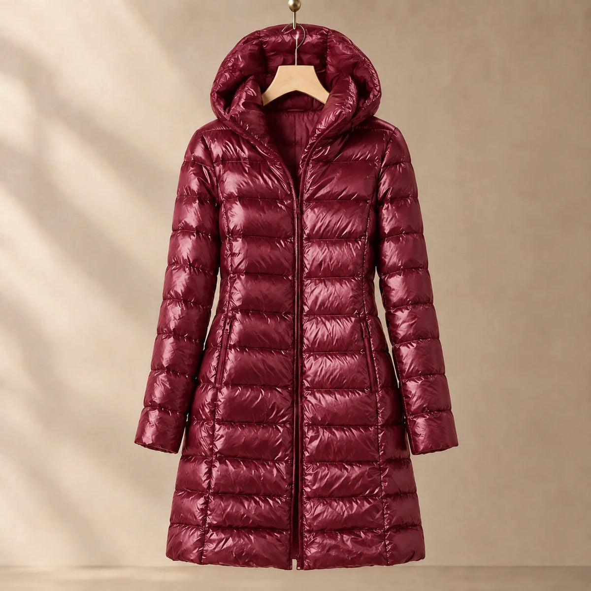 Women's Cashmere Down Puffer Jacket in Haze Blue