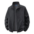 Men's Zip-Up Longline Jacket in Black