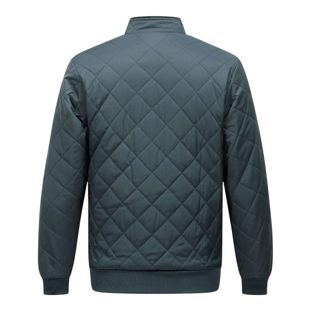 Men's Diamond-Quilted Padded Jacket in Green