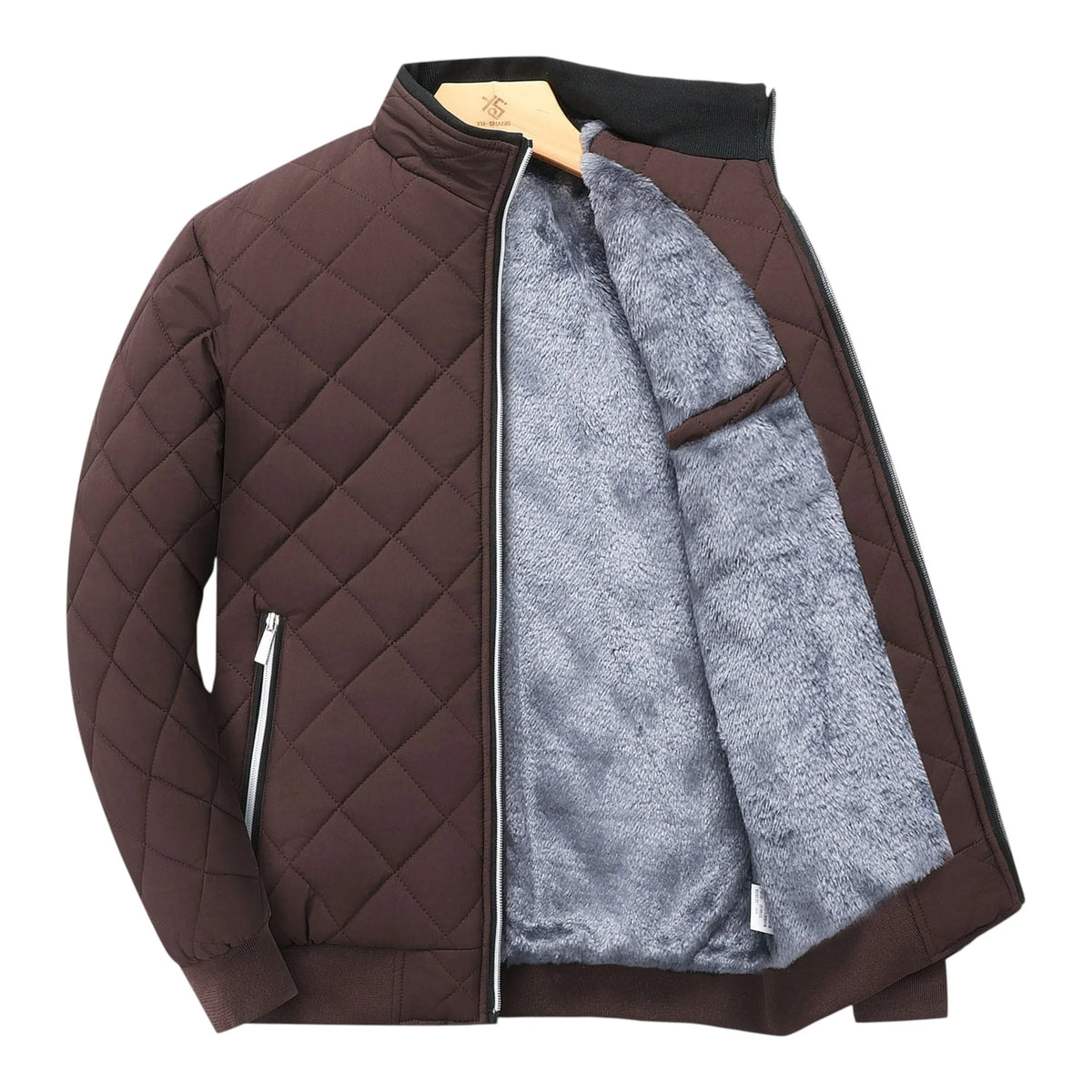 Men's Diamond-Quilted Padded Jacket in Blue