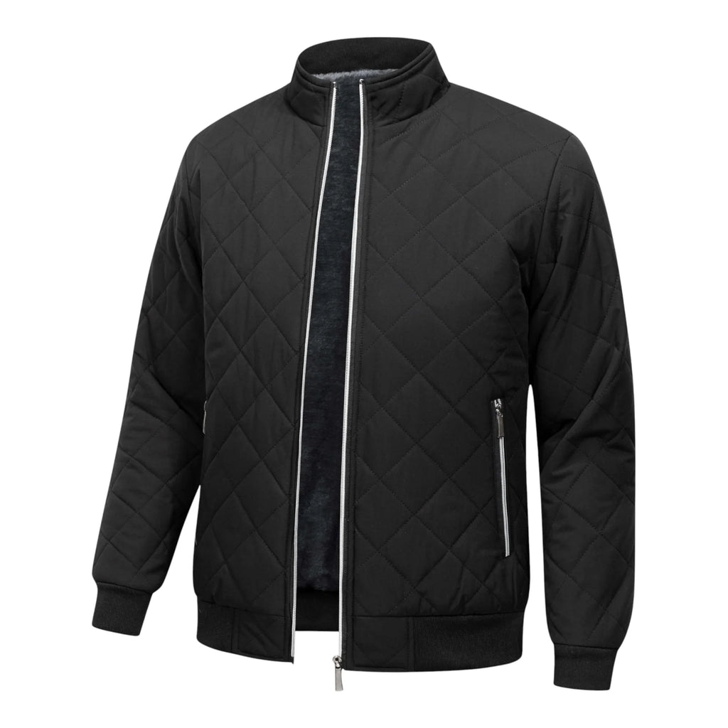 Men's Diamond-Quilted Padded Jacket – Collar Detail