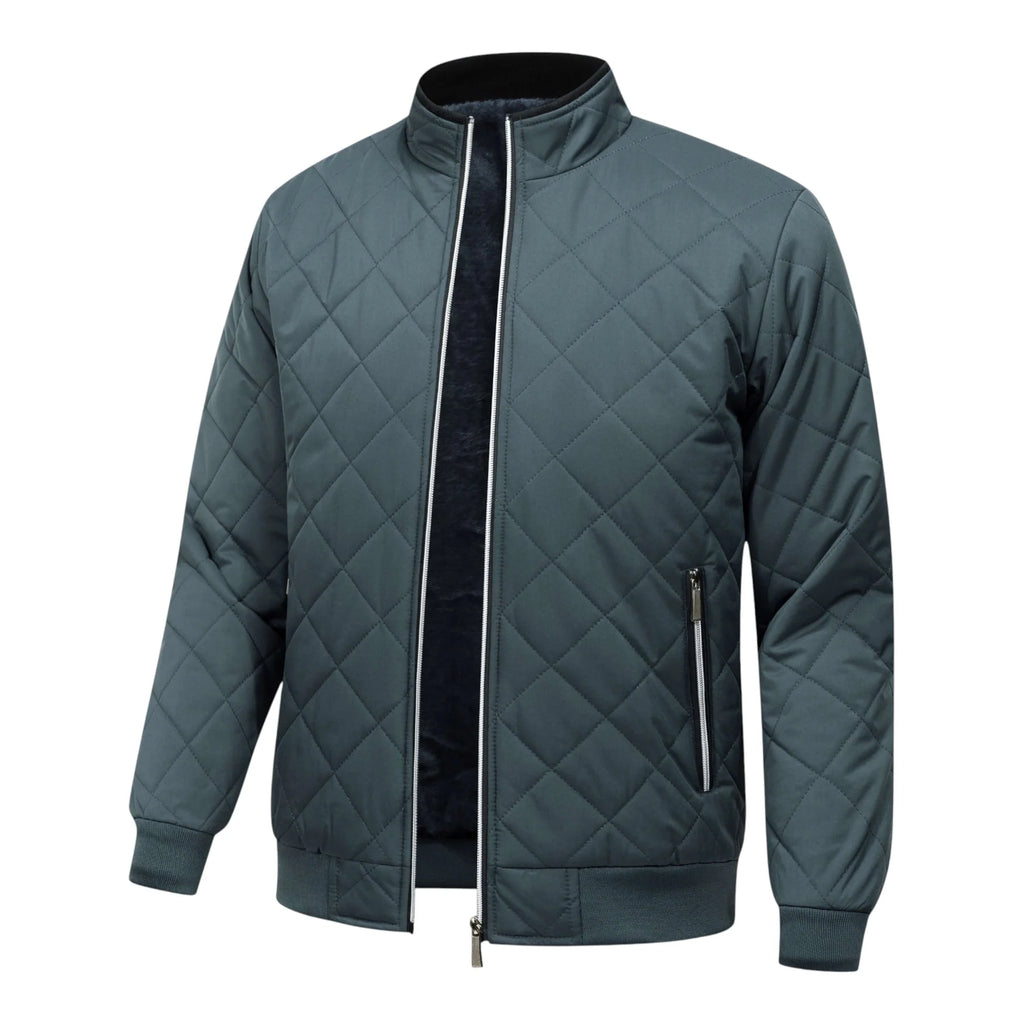 Men's Diamond-Quilted Padded Jacket – Worn View
