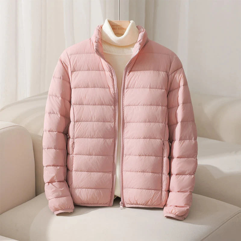 Women's Quilted Puffer Jacket in Pink