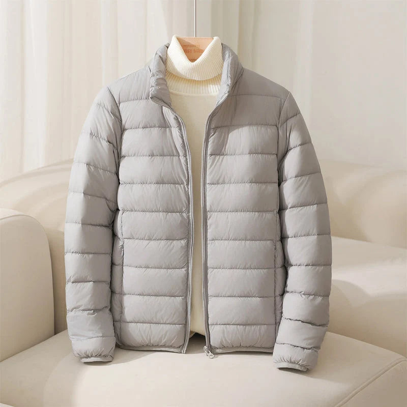 Women's Quilted Puffer Jacket in Gray