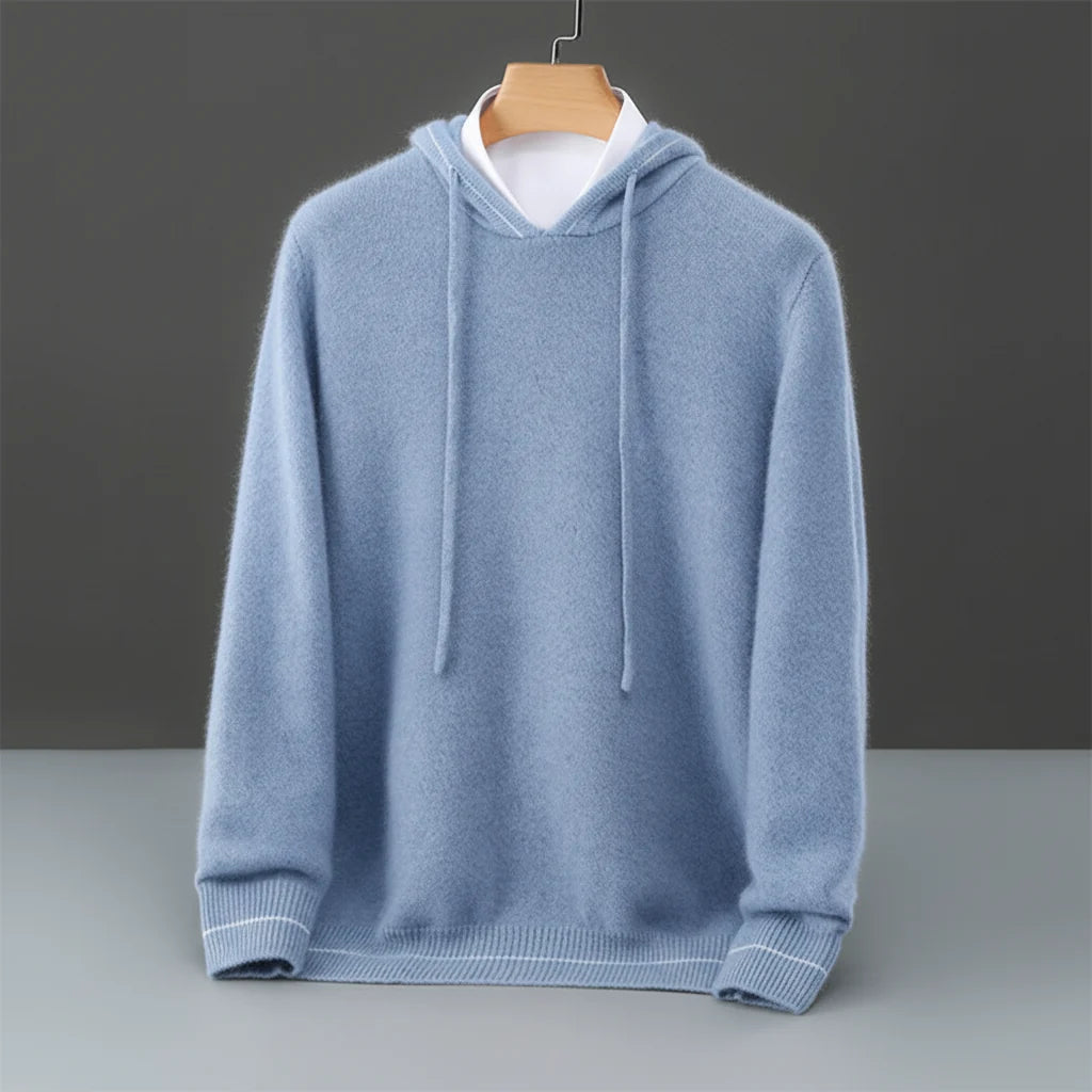 Women's Cashmere Hoodie in Blue