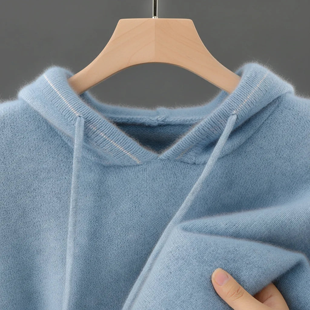 Women's Cashmere Hoodie in Beige