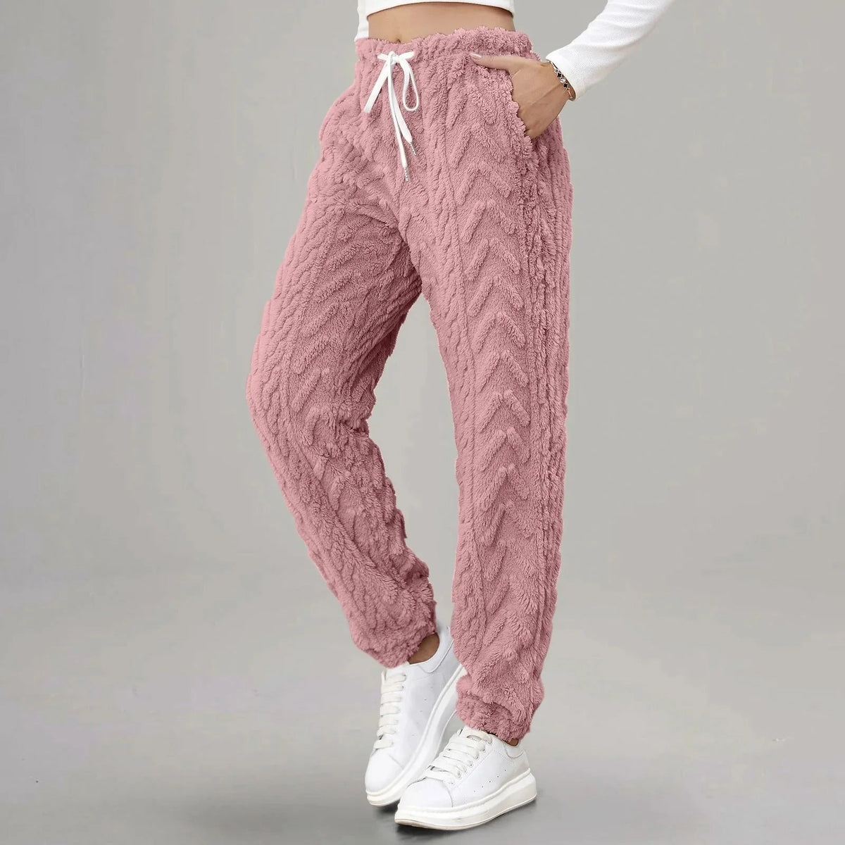 Women's Fleece Jogger Sweatpants – Texture Detail