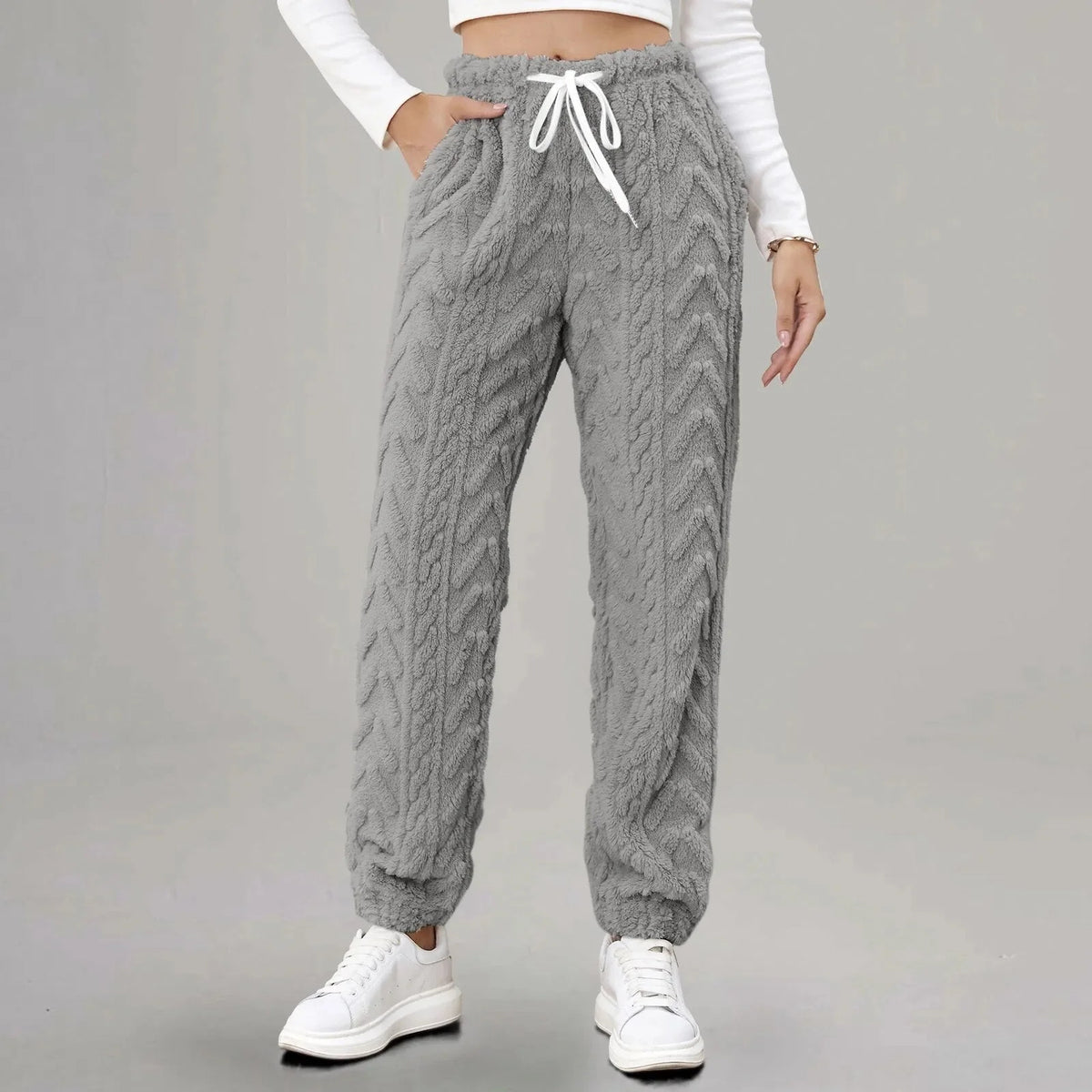 Women's Fleece Jogger Sweatpants – Waist Detail