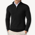 Men's Mock-Neck Ribbed Sweater in Black