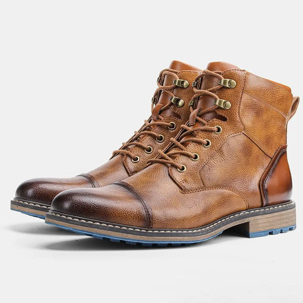 Men's Leather Ankle Boots in Ironwood Brown