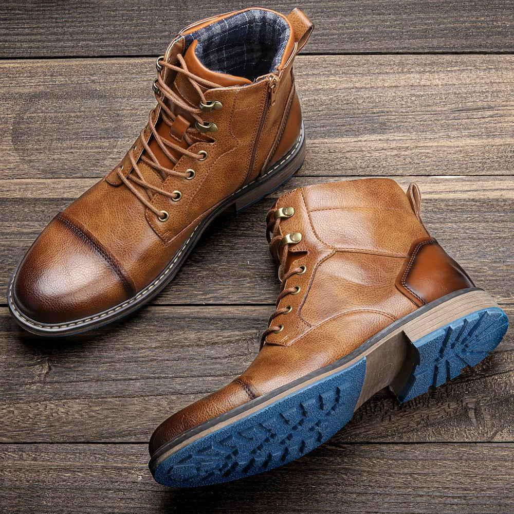 Men's Leather Ankle Boots – Detail View