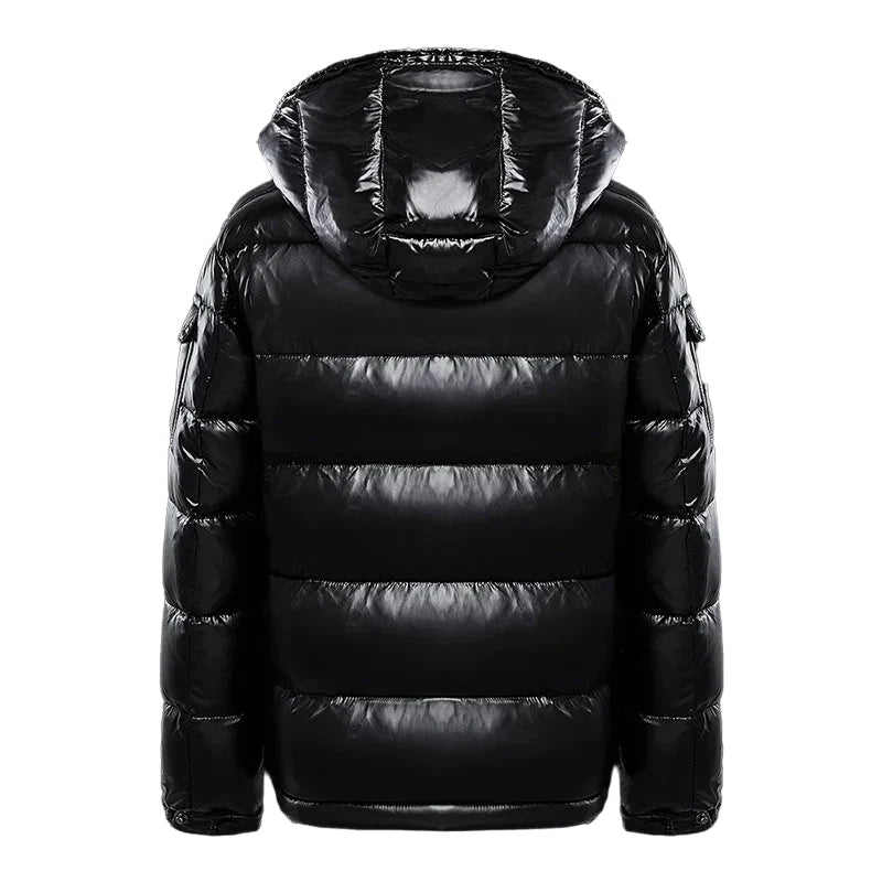 Men's Longline Puffer Jacket in Red