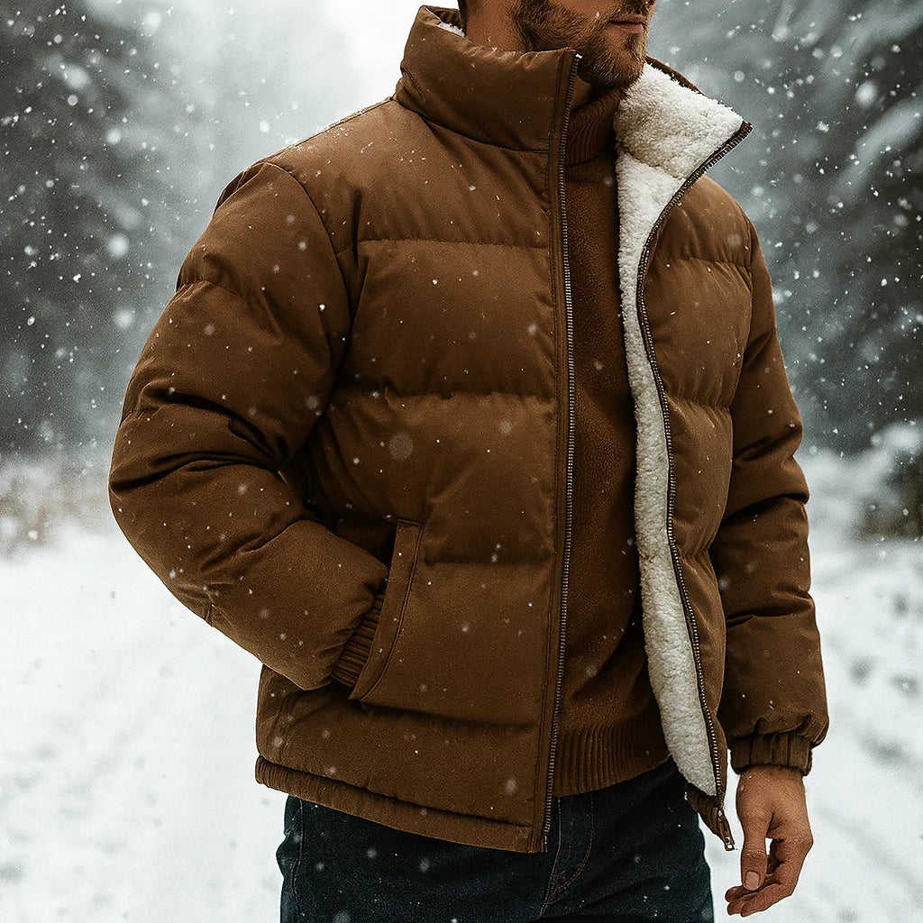 Men's Quilted Puffer Jacket – Detail View