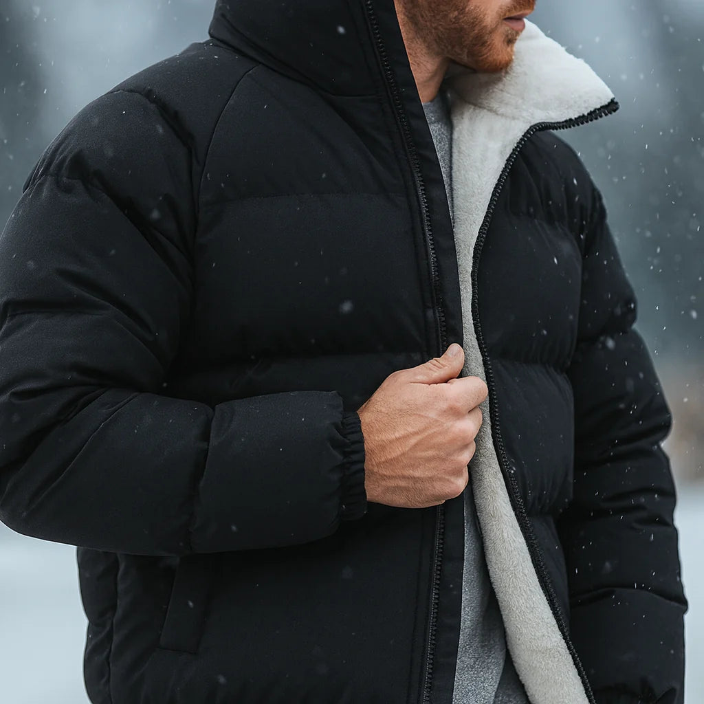 Men's Quilted Puffer Jacket – Detail View