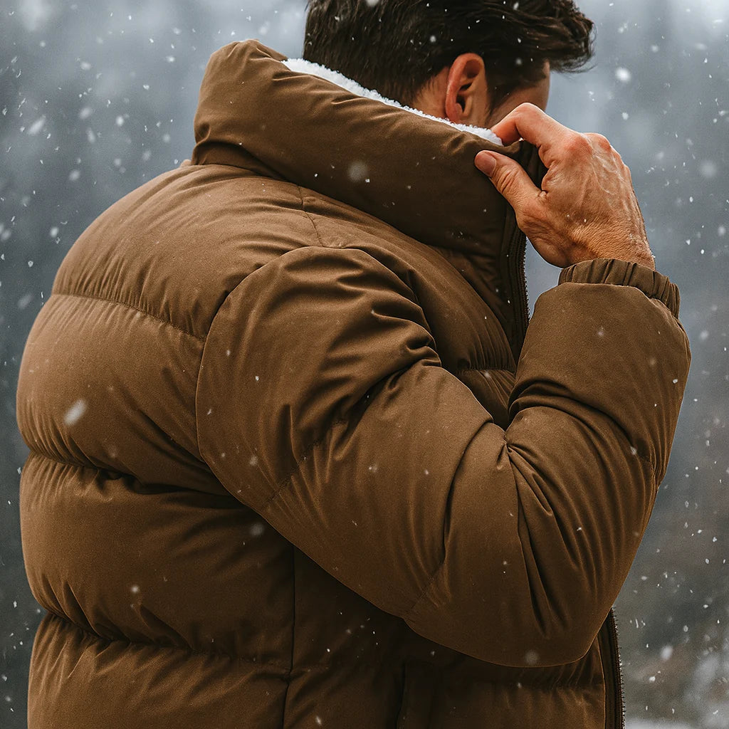 Men's Quilted Puffer Jacket – Detail View