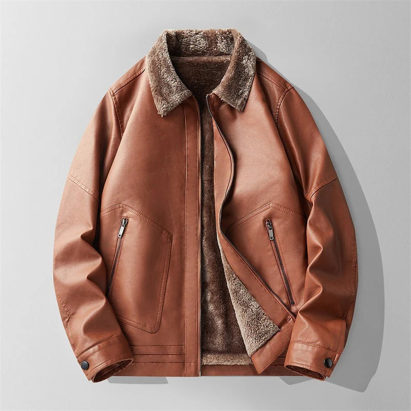 Men's Shearling Bomber Jacket in Canyon Tan