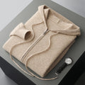 Men's Cashmere Zip Hoodie in Camel