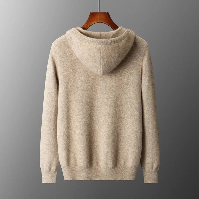 Men's Cashmere Zip Hoodie – Detail View